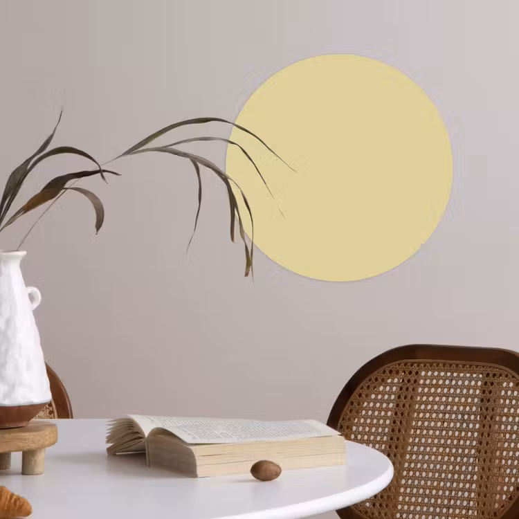 Mellow - Touch - Geel Wandcirkel behangsticker klein 186 -sfeer3