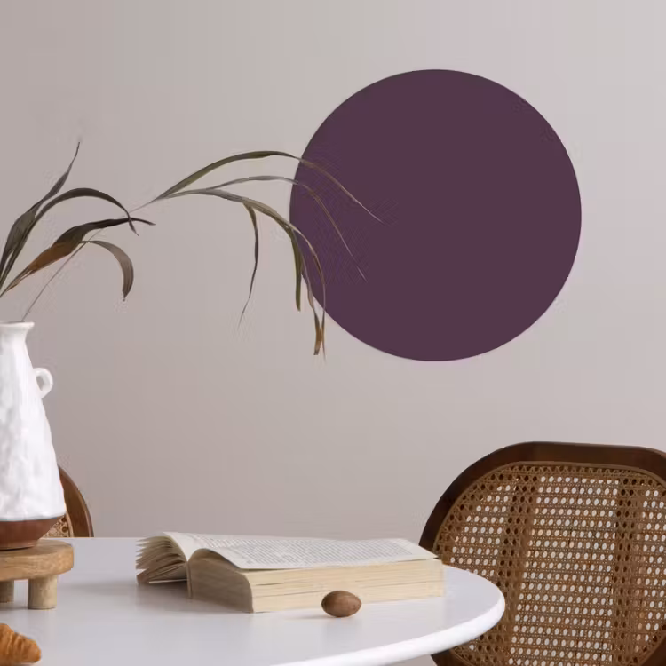 Midnight - Plum - Paars Wandcirkel behangsticker klein 186 -sfeer3