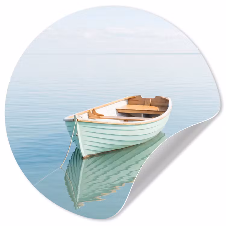 Minimalistisch - Boot - Zee Wandcirkel behangsticker klein -3d