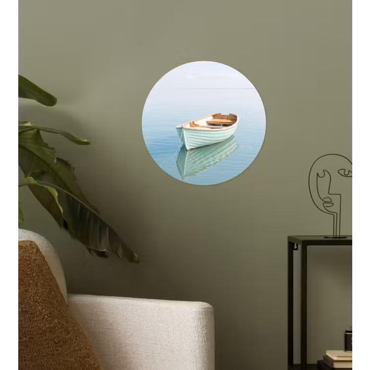 Minimalistisch - Boot - Zee Wandcirkel behangsticker klein -sfeer2