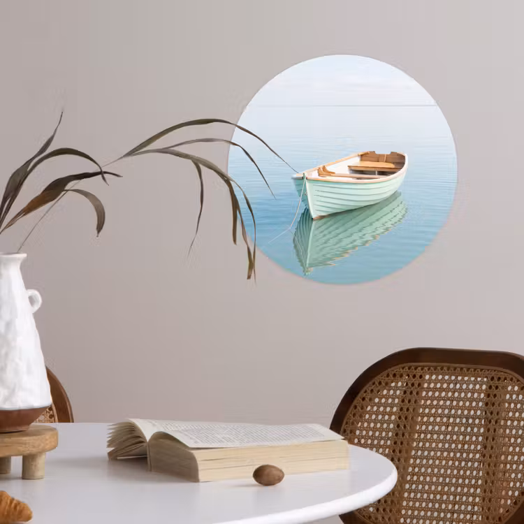 Minimalistisch - Boot - Zee Wandcirkel behangsticker klein -sfeer3