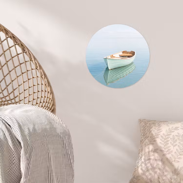 Minimalistisch - Boot - Zee Wandcirkel behangsticker klein -sfeer4