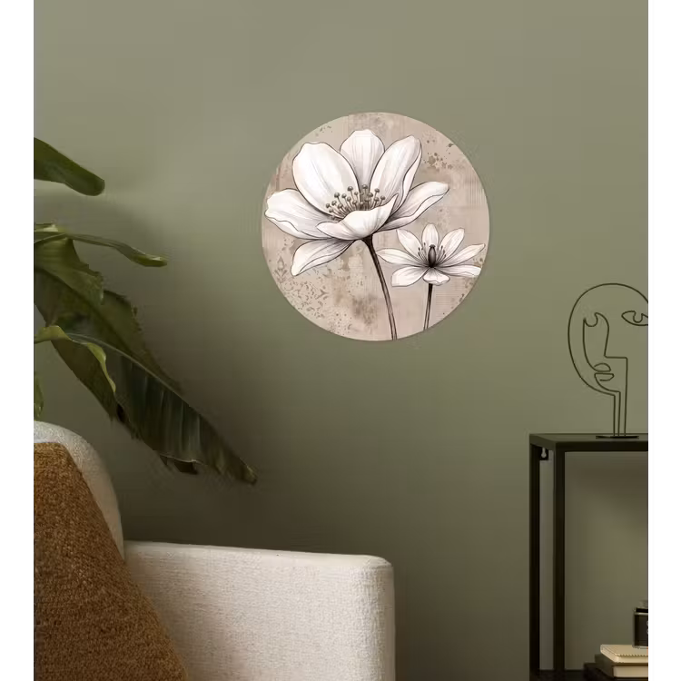 Modern - Design - Wit Wandcirkel behangsticker klein -sfeer2