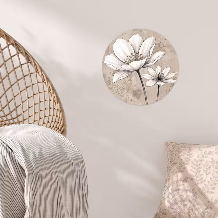 Modern - Design - Wit Wandcirkel behangsticker klein -sfeer4