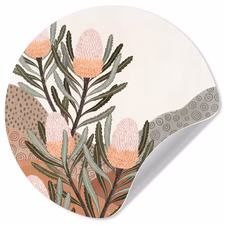 Modern - Heuvels - Terracotta Wandcirkel behangsticker klein -3d