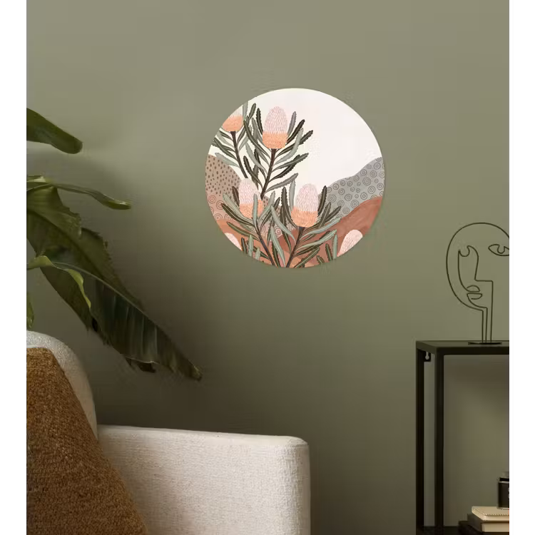 Modern - Heuvels - Terracotta Wandcirkel behangsticker klein -sfeer2