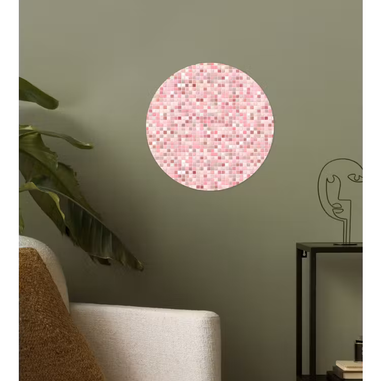 Mozaïek - Patroon - Roze Wandcirkel behangsticker klein 186 -sfeer2