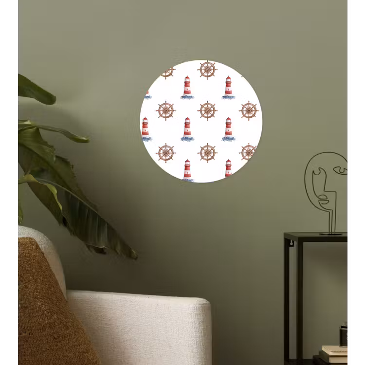 Nautisch - Klassiek - Rood Wandcirkel behangsticker klein 186 -sfeer2