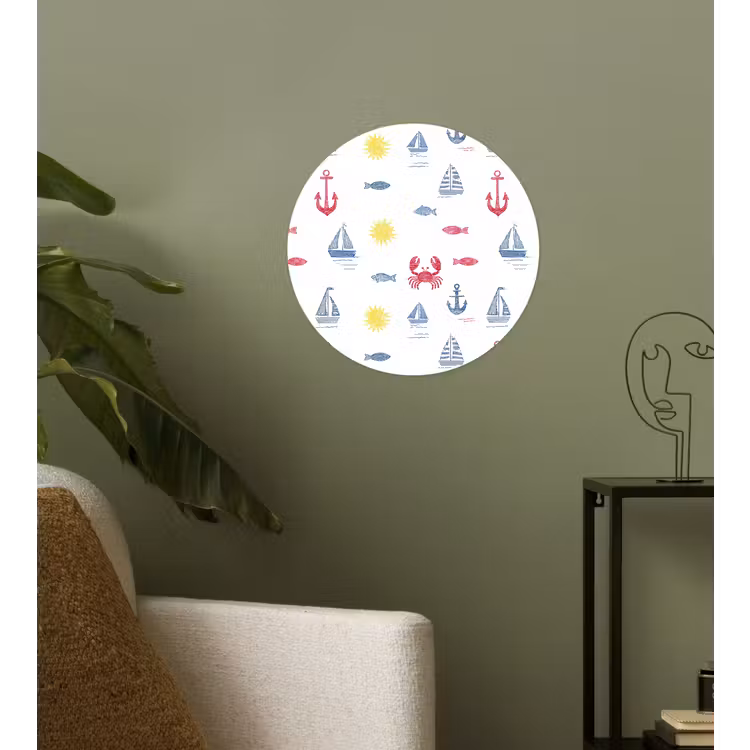 Nautisch - Illustraties - Kleurrijk Wandcirkel behangsticker klein 186 -sfeer2