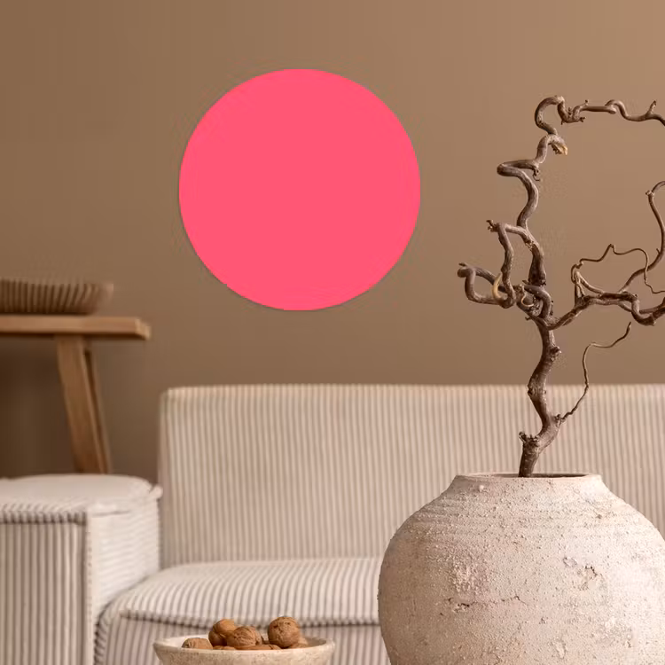 Neon - Flamingo - Roze Wandcirkel behangsticker klein 186 -sfeer1