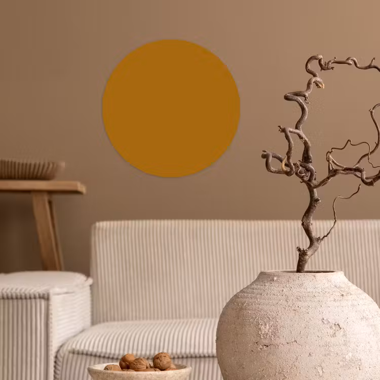 Ocre - Gold - Geel Wandcirkel behangsticker klein 186 -sfeer1