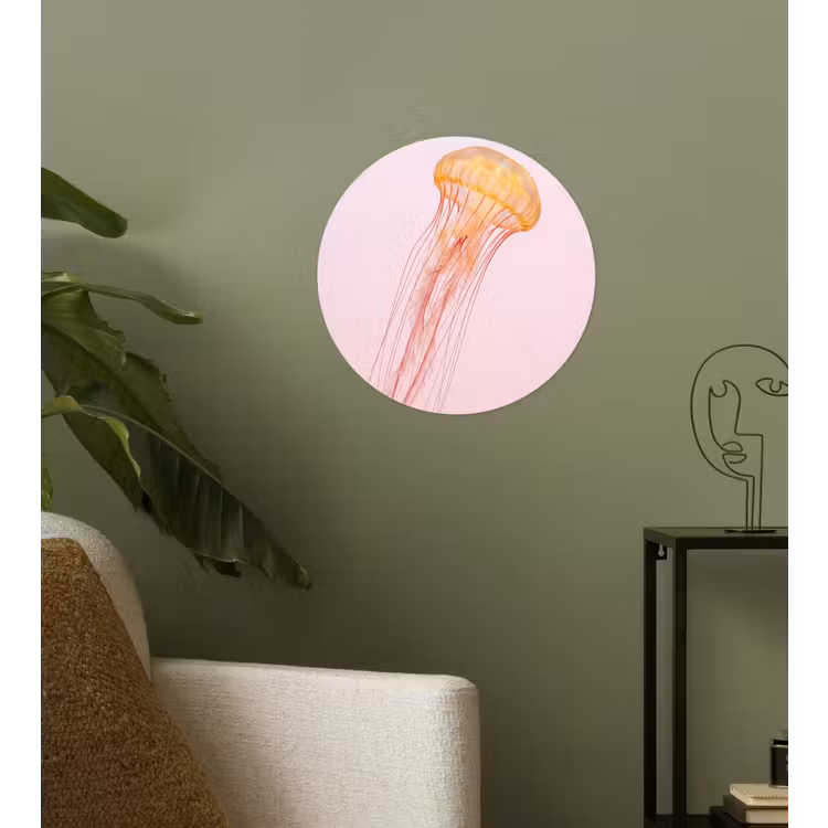 Sierlijk - Kwal - Roze Wandcirkel behangsticker klein -sfeer2