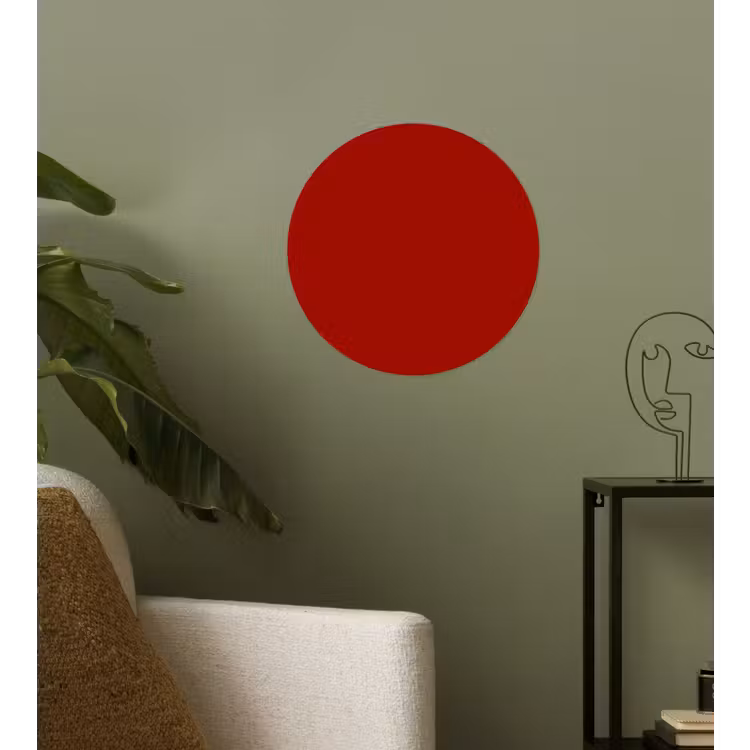Oxblood - Maroon - Rood Wandcirkel behangsticker klein 186 -sfeer2