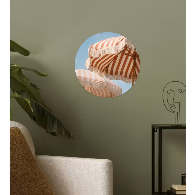 Parasol - Lucht - Rood Wandcirkel behangsticker klein -sfeer2