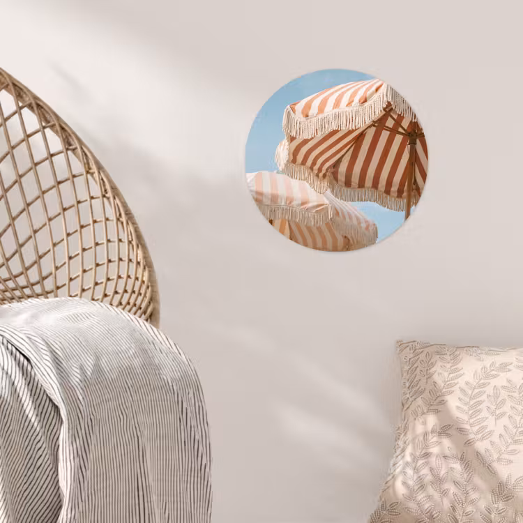 Parasol - Lucht - Rood Wandcirkel behangsticker klein -sfeer4