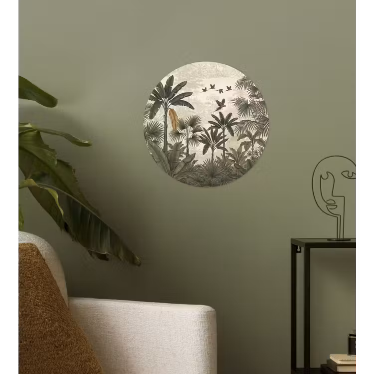 Papagaaien - Jungle - Tropisch - Green Wandcirkel behangsticker klein -sfeer2
