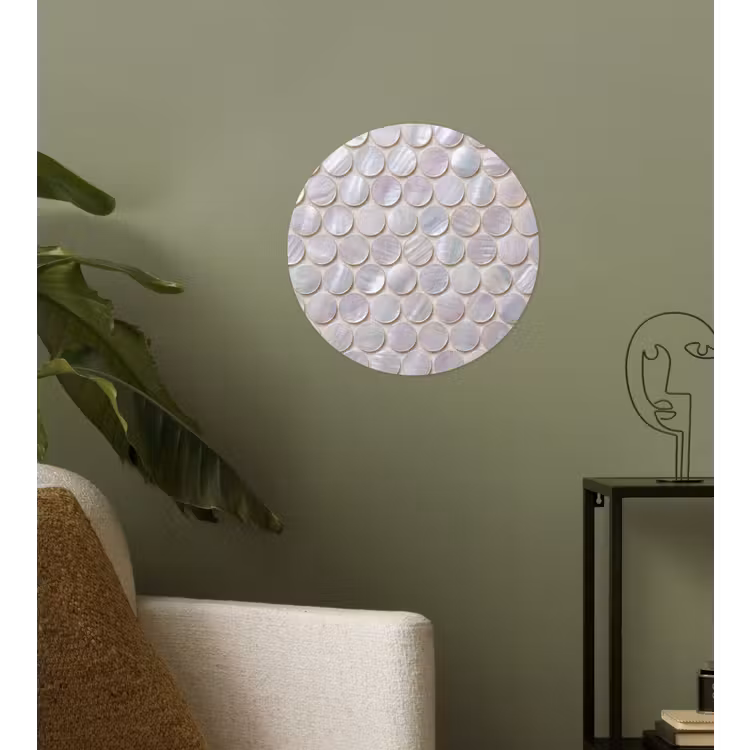 Patroon - Cirkels - Abstract - Modern - Wit Wandcirkel behangsticker klein -sfeer2