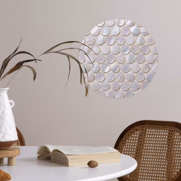 Patroon - Cirkels - Abstract - Modern - Wit Wandcirkel behangsticker klein -sfeer3