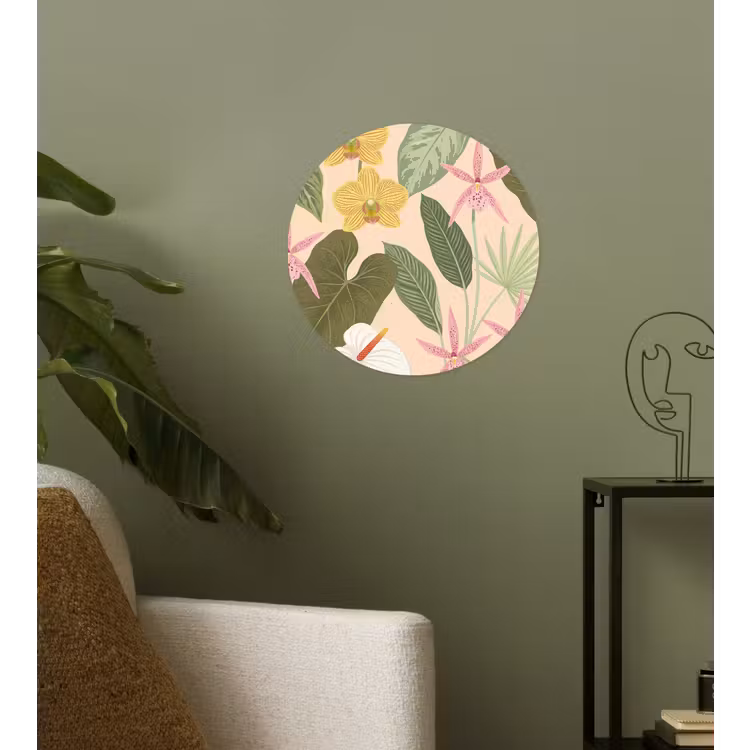 Patroon - Bloemen - Kleurrijk Wandcirkel behangsticker klein -sfeer2