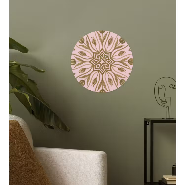 Patroon - Mandala - Decoratie - Abstract - Groen Wandcirkel behangsticker klein -sfeer2