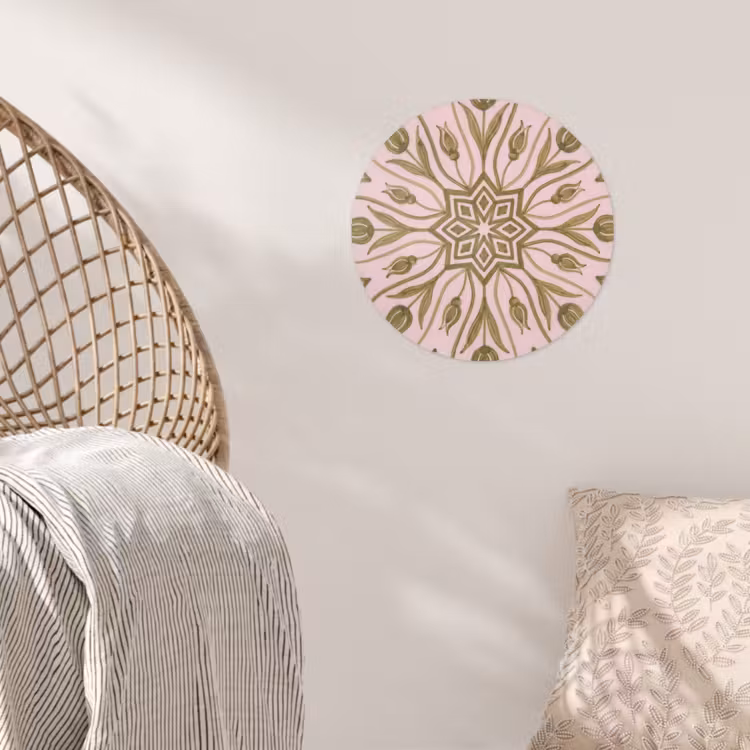 Patroon - Mandala - Decoratie - Abstract - Groen Wandcirkel behangsticker klein -sfeer4