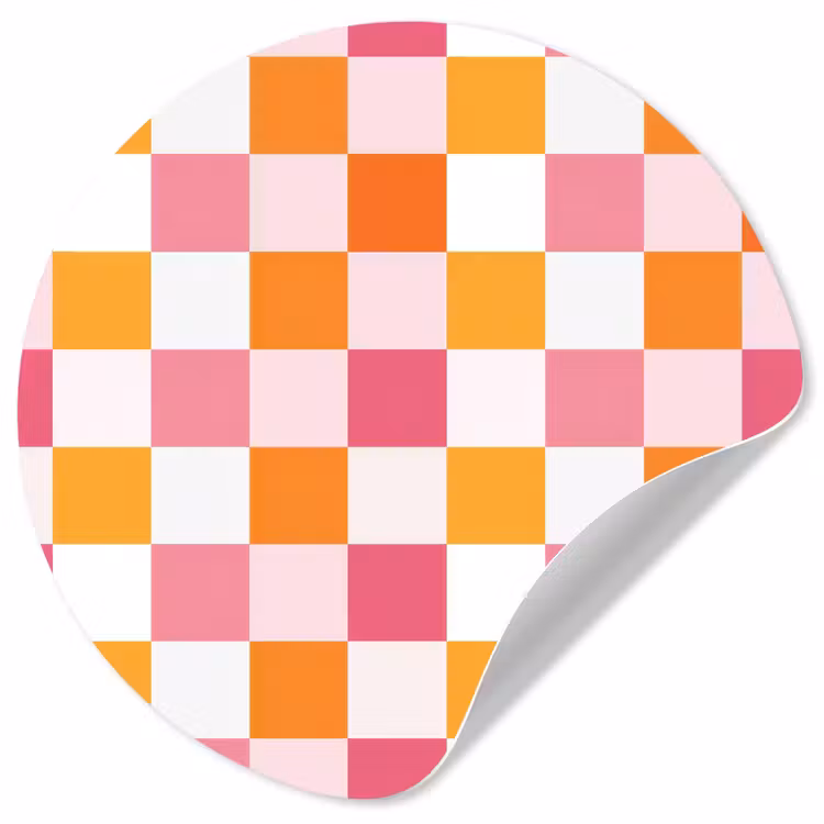Patroon - Vierkant - Roze Wandcirkel behangsticker klein 186 -3d