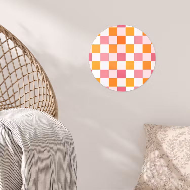 Patroon - Vierkant - Roze Wandcirkel behangsticker klein 186 -sfeer4