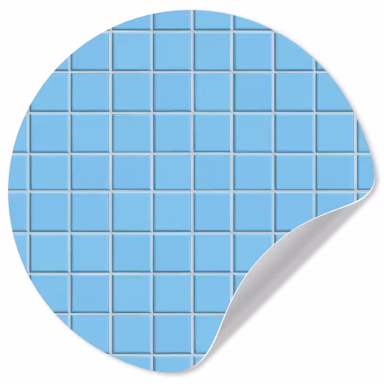 Patroon - Tegel - Pastel - Blauw Wandcirkel behangsticker klein 186 -3d