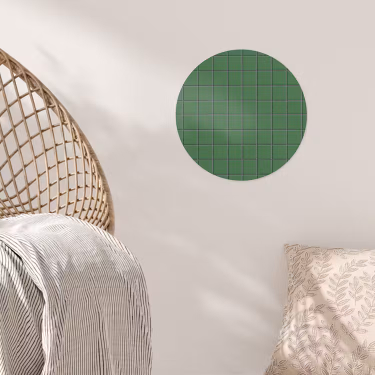 Patroon - Tegels - Groen Wandcirkel behangsticker klein 186 -sfeer4