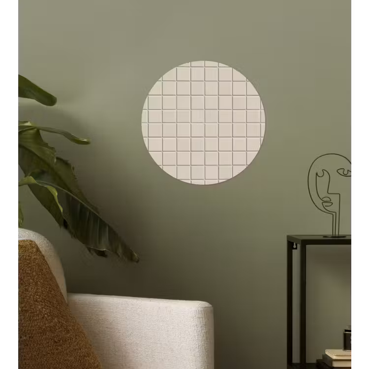Patroon - Tegels - Taupe Wandcirkel behangsticker klein 186 -sfeer2