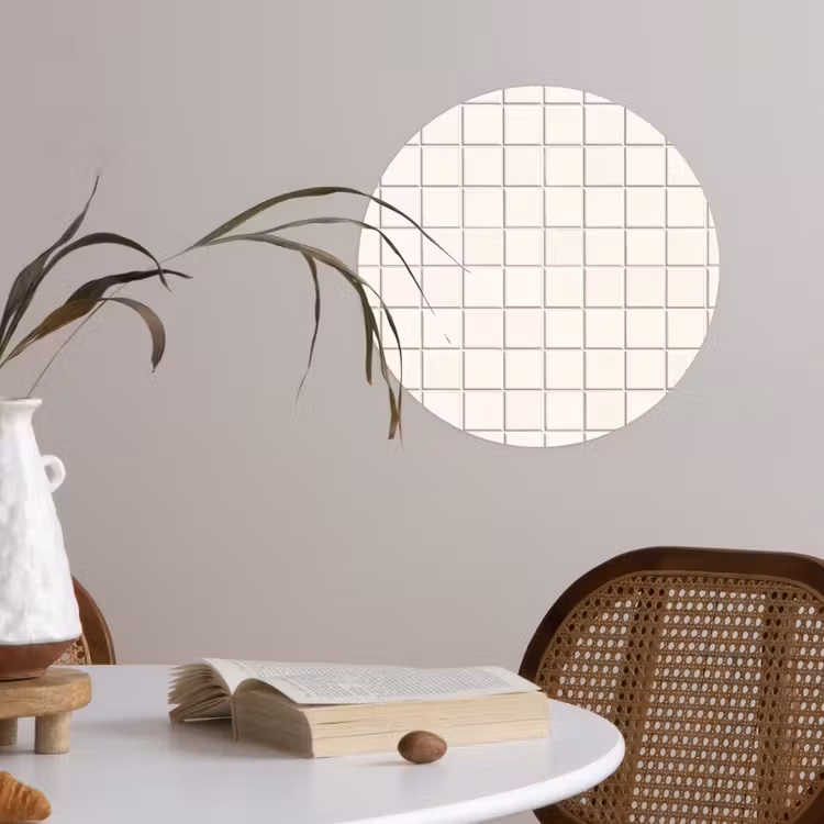 Patroon - Tegels - Wit Wandcirkel behangsticker klein 186 -sfeer3