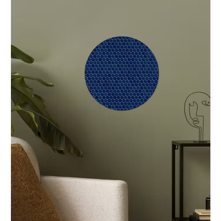 Penny - Mozaïek - Donkerblauw Wandcirkel behangsticker klein 186 -sfeer2