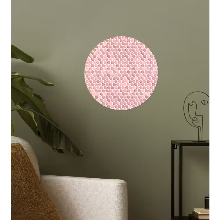 Penny - Mozaïek - Lichtroze Wandcirkel behangsticker klein 186 -sfeer2