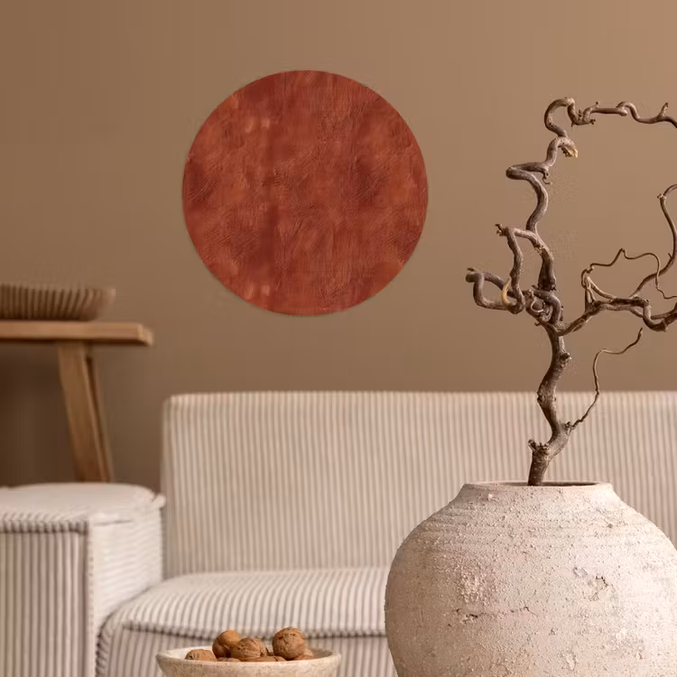 Stucwerk - Textuur - Terracotta Wandcirkel behangsticker klein 186 -sfeer1