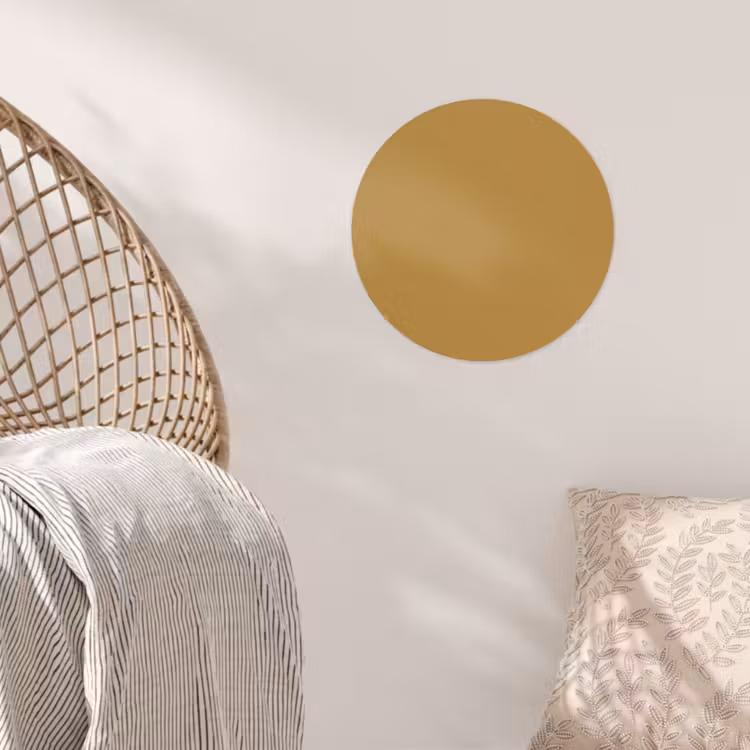 Rhythmic - Ochre - Geel Wandcirkel behangsticker klein 186 -sfeer4