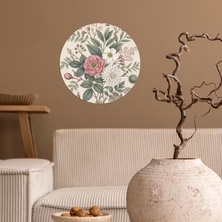 Romantisch - Design - Kleurrijk Wandcirkel behangsticker klein -sfeer1