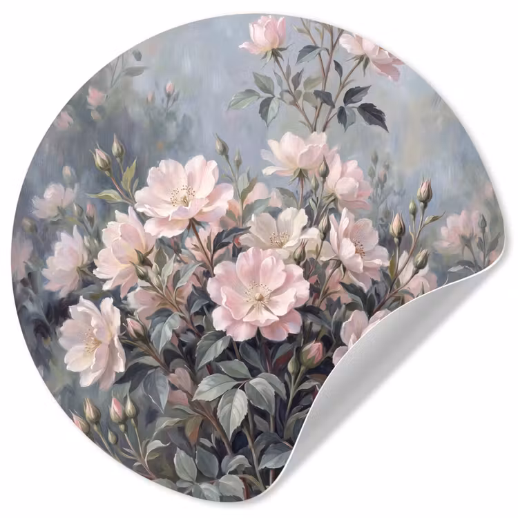 Rozen - Illustratie - Roze Wandcirkel behangsticker klein -3d