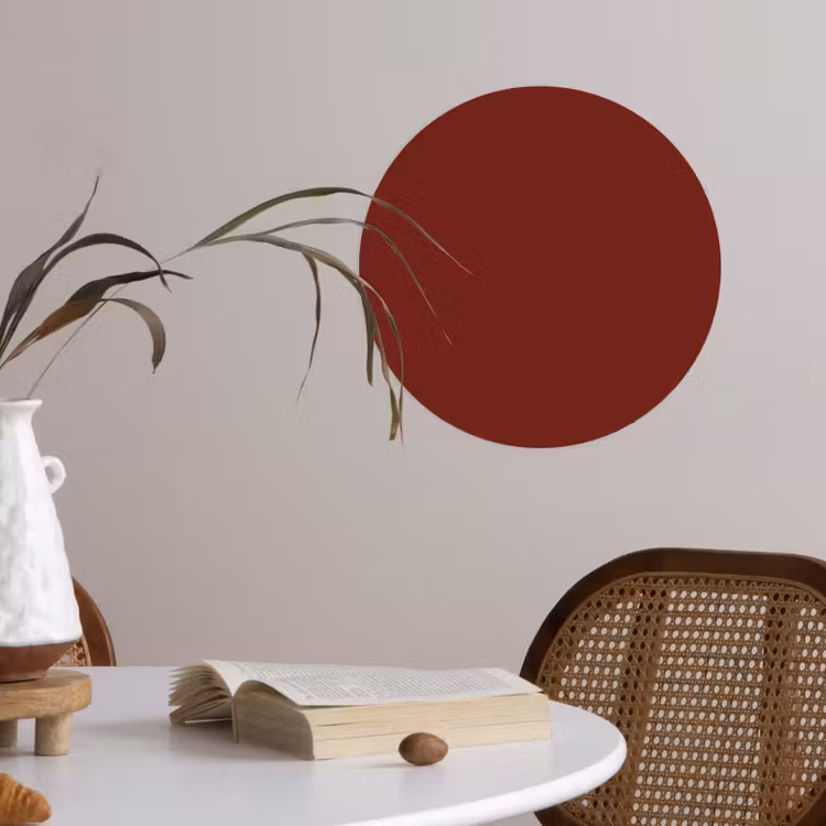 Rustic - Terracotta - Rood Wandcirkel behangsticker klein 186 -sfeer3