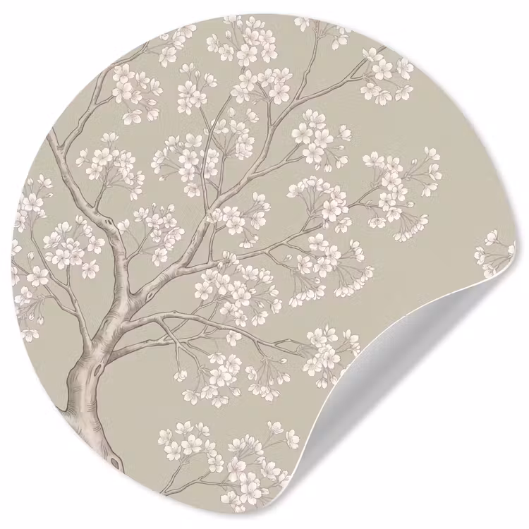 Sereen - Bloesem - Wit Wandcirkel behangsticker klein -3d