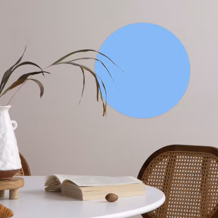 Sky - Glow - Blauw Wandcirkel behangsticker klein 186 -sfeer3