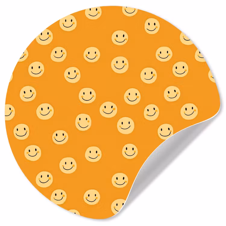 Smileys - Retro - Heel Wandcirkel behangsticker klein 186 -3d