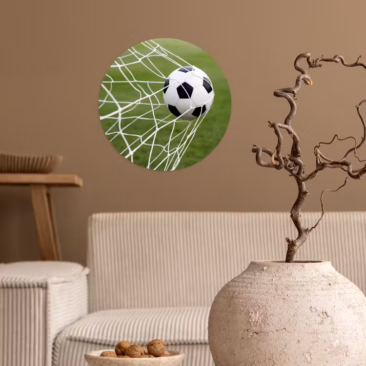 Voetbal - Goal - Net - Sport Wandcirkel behangsticker klein -sfeer1