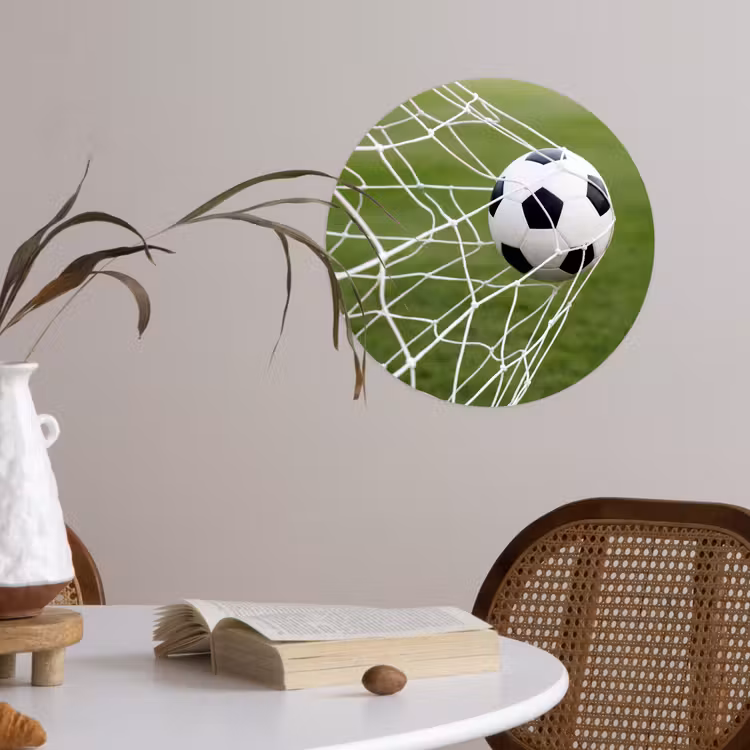 Voetbal - Goal - Net - Sport Wandcirkel behangsticker klein -sfeer3