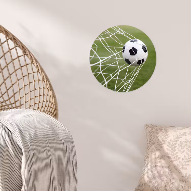 Voetbal - Goal - Net - Sport Wandcirkel behangsticker klein -sfeer4