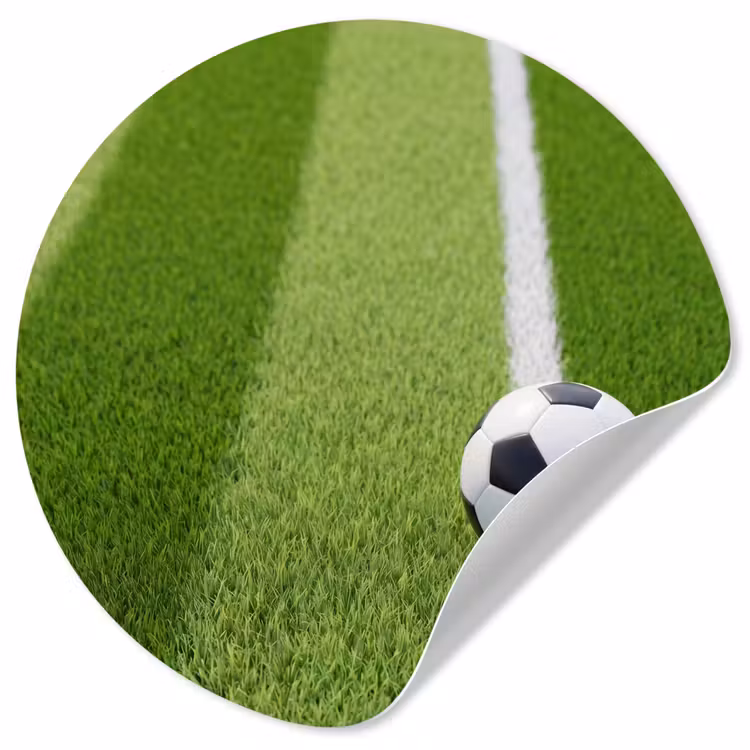 Voetbal - Grasveld - Sport - Groen Wandcirkel behangsticker klein -3d