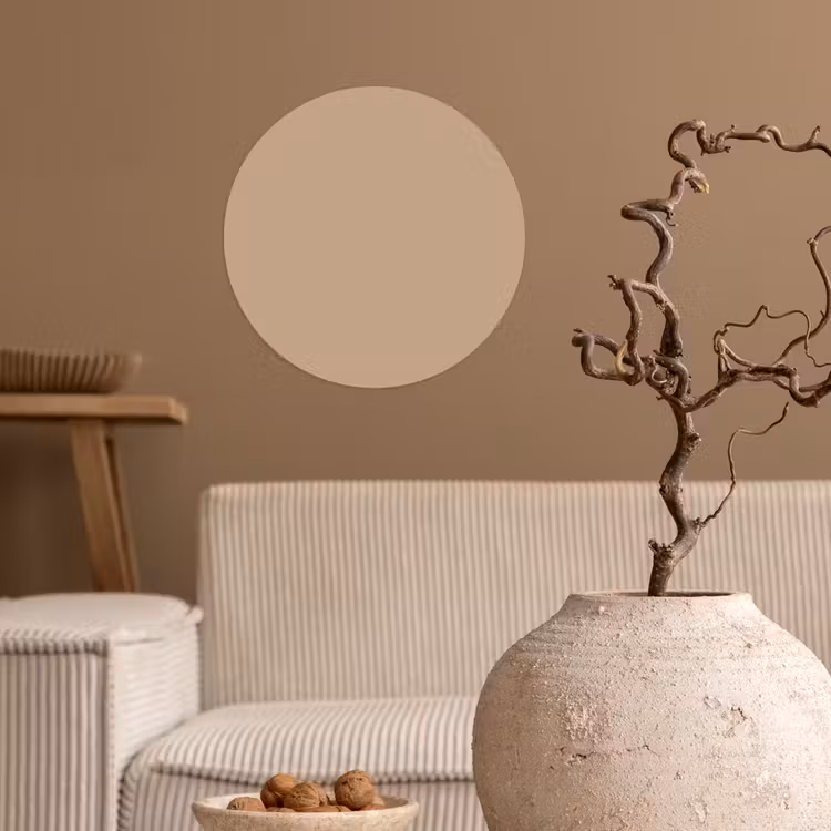 Soft - Taupe - Bruin Wandcirkel behangsticker klein 186 -sfeer1