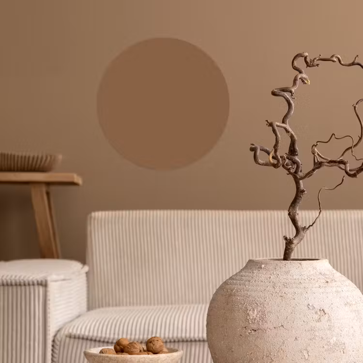 Soft - Walnut - Bruin Wandcirkel behangsticker klein 186 -sfeer1