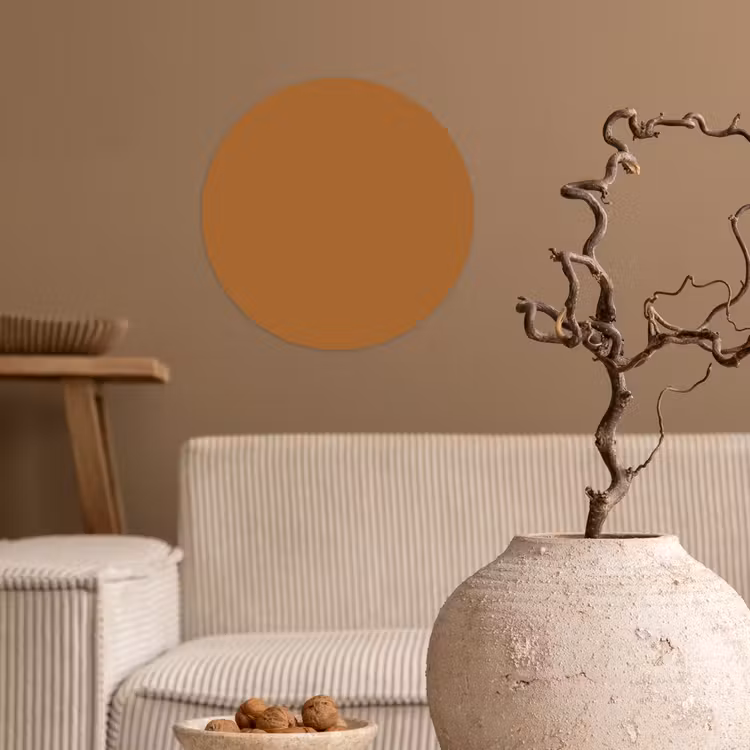 Spiced - Cinnamon - Bruin Wandcirkel behangsticker klein 186 -sfeer1