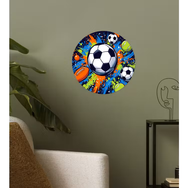 Sport - Ballen - Kleurrijk Wandcirkel behangsticker klein -sfeer2