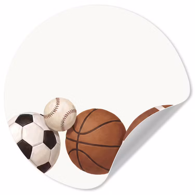 Sport - Ballen - Illustratie Wandcirkel behangsticker klein -3d